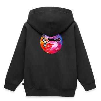 Bmx Biker Fahrrad - Kinder Premium Organic Hoodie - Schwarz - Hinten - AI Model Kid Male (0cm)