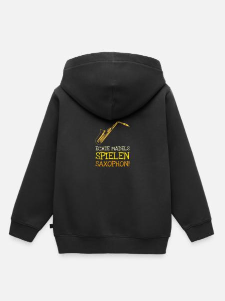 Saxophonistin Saxophon Spielerin - Kinder Premium Organic Hoodie - Schwarz