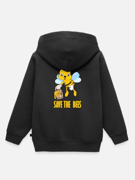 Sauvez les abeilles abeille abeille reine des abeilles - Sweat Premium à capuche enfant bio - noir