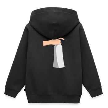 Nettoyage Nettoyage Nettoyage dame balai wischmop74 - Sweat Premium à capuche enfant bio - noir - Dos - AI Model Kid Male (0cm)
