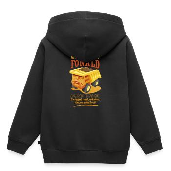 Le camion à benne basculante Fonald - Sweat Premium à capuche enfant bio - noir - Dos - AI Model Kid Male (0cm)