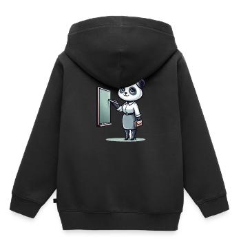Cute Panda Teacher - Kids Premium Organic Hoodie - black - Back - AI Model Kid Male (0cm)