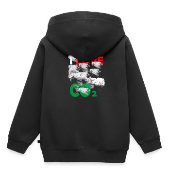 J'aime le CO2 - Sweat Premium à capuche enfant bio - noir - Dos - AI Model Kid Male (0cm)