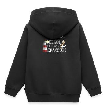 Moinsen ihr Spacken - Kinder Premium Organic Hoodie - Schwarz - Hinten - AI Model Kid Male (0cm)