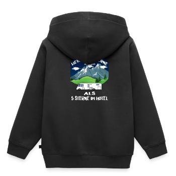 Plutôt 1000 étoiles dans le ciel que 5 étoiles dans l'hôtel - Sweat Premium à capuche enfant bio - noir - Dos - AI Model Kid Male (0cm)