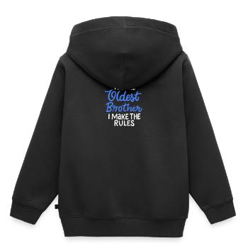 Ältester Bruder machen die Regeln Geschenk für Big Bros. - Kinder Premium Organic Hoodie - Schwarz - Hinten - AI Model Kid Male (0cm)