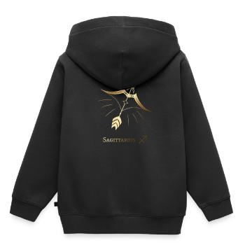 Signe du zodiaque Sagittaire - Sweat Premium à capuche enfant bio - noir - Dos - AI Model Kid Male (0cm)
