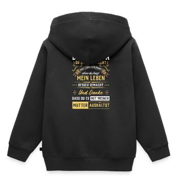 BONUS PAPA - Kinder Premium Organic Hoodie - Schwarz - Hinten - AI Model Kid Male (0cm)