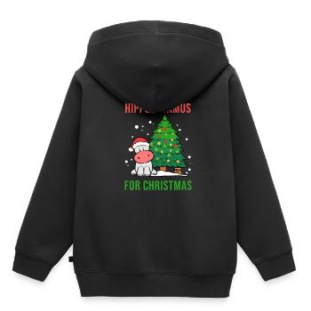 Hippopotamus for Christmas Hippo-Liebhaber Gift - Kinder Premium Organic Hoodie - Schwarz - Hinten - AI Model Kid Male (0cm)