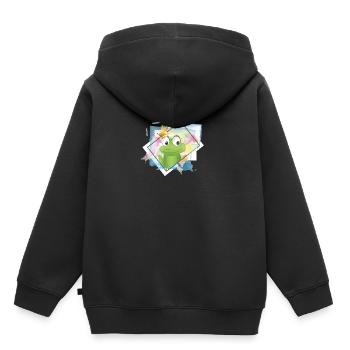 Le roi grenouille de conte de fées est dans la maison - Sweat Premium à capuche enfant bio - noir - Dos - AI Model Kid Male (0cm)