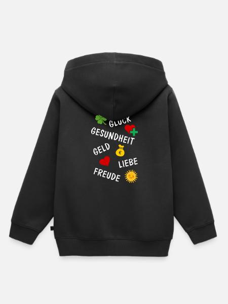 Silvester Wünsche Glückwunsch Geburtstag Glück - Kinder Premium Organic Hoodie - Schwarz