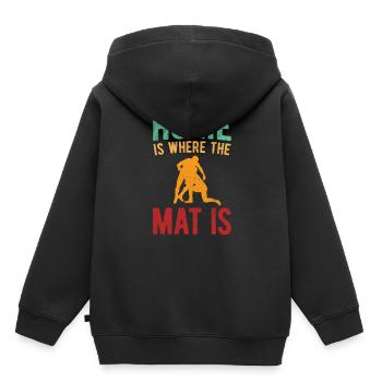 Grappling Martial Arts Wrestling - Kinder Premium Organic Hoodie - Schwarz - Hinten - AI Model Kid Male (0cm)