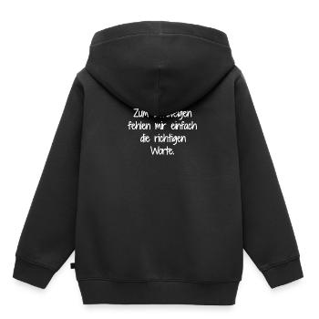 drôles de sorts cadeau sac drôle ironie - Sweat Premium à capuche enfant bio - noir - Dos - AI Model Kid Male (0cm)