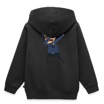 Cadeau garçon de police - Sweat Premium à capuche enfant bio - noir - Dos - AI Model Kid Male (0cm)