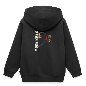 | plus de basses J’adore les | de basse Clef de fa - Sweat Premium à capuche enfant bio - noir - Dos - AI Model Kid Male (0cm)