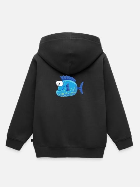 Fisch George - Kinder Premium Organic Hoodie - Schwarz
