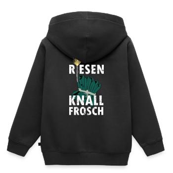 Knallfrosch Feuerwerk Pyro - Kinder Premium Organic Hoodie - Schwarz - Hinten - AI Model Kid Male (0cm)