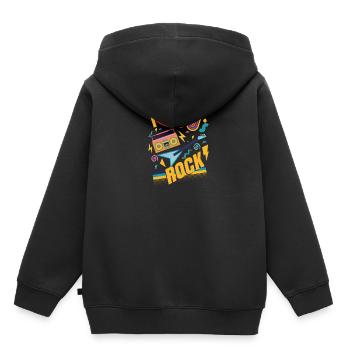 retro 80s party und rock - Kinder Premium Organic Hoodie - Schwarz - Hinten - AI Model Kid Male (0cm)