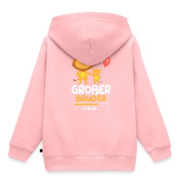 Großer Bruder Loading Löwe - Kinder Premium Organic Hoodie - Rosa - Hinten - AI Model Kid Female (0cm)