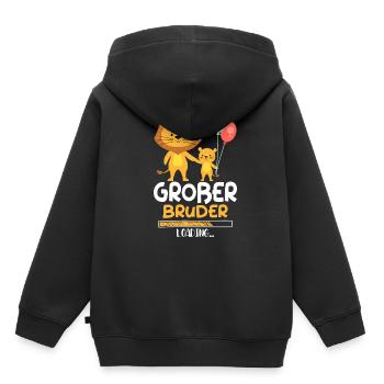 Großer Bruder Loading Löwe - Kinder Premium Organic Hoodie - Schwarz - Hinten - AI Model Kid Male (0cm)