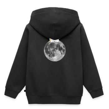 Mignon Licorne Lune Idée Cadeau Best-seller - Sweat Premium à capuche enfant bio - noir - Dos - AI Model Kid Male (0cm)