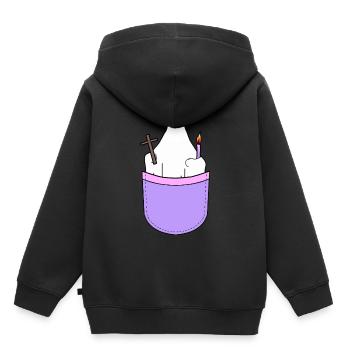 Heilige Geist Religiös Heiligenschein Tasche - Kinder Premium Organic Hoodie - Schwarz - Hinten - AI Model Kid Male (0cm)