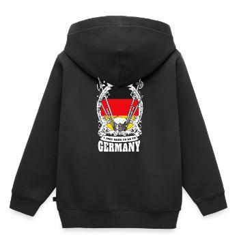 Drapeau de l'Allemagne maison Heimatliebe cadeau - Sweat Premium à capuche enfant bio - noir - Dos - AI Model Kid Male (0cm)