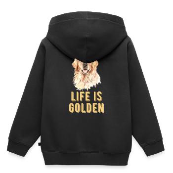 Golden Retriever - Sweat Premium à capuche enfant bio - noir - Dos - AI Model Kid Male (0cm)