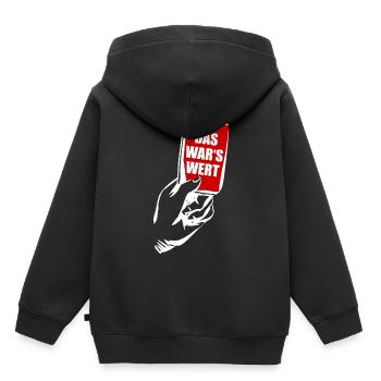 FUSSBALL ROTE KARTE FOUL BLUTGRÄTSCHE - Kinder Premium Organic Hoodie - Schwarz - Hinten - AI Model Kid Male (0cm)