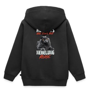 November - Kids Premium Organic Hoodie - black - Back - AI Model Kid Male (0cm)