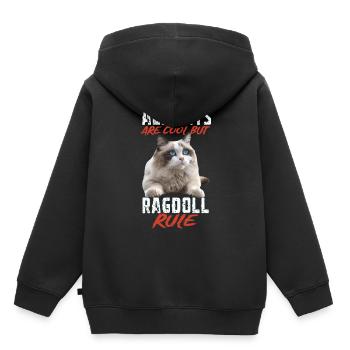 Poupée de chiffon - Sweat Premium à capuche enfant bio - noir - Dos - AI Model Kid Male (0cm)