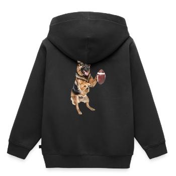 Berger allemand - Sweat Premium à capuche enfant bio - noir - Dos - AI Model Kid Male (0cm)