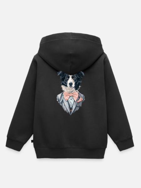 Border Collie - Kinder Premium Organic Hoodie - Schwarz