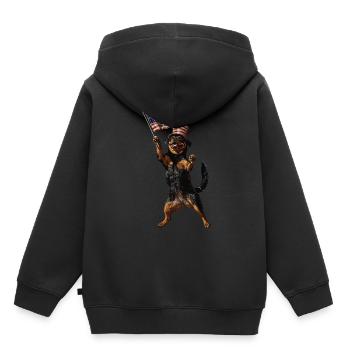 Rottweiler - Kinder Premium Organic Hoodie - Schwarz - Hinten - AI Model Kid Male (0cm)