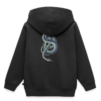 Schlange - Kinder Premium Organic Hoodie - Schwarz - Hinten - AI Model Kid Male (0cm)