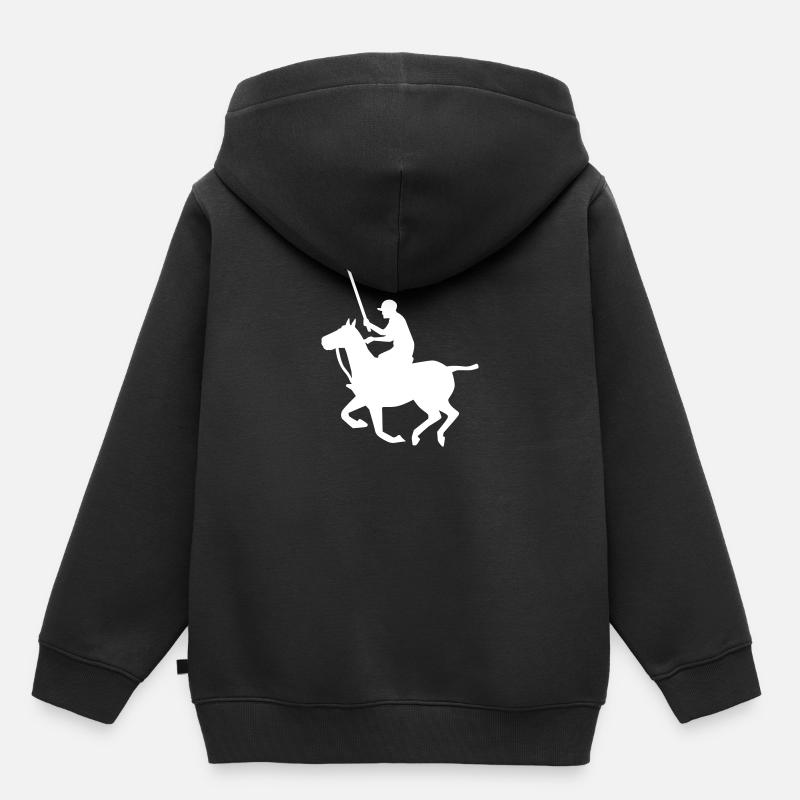 polo - Sweat Premium à capuche enfant bio - noir