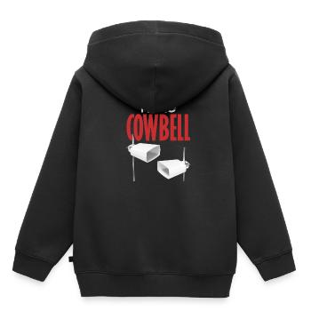 Plus Cowbell Bell Cow Animal Music Teacher Rhythm - Sweat Premium à capuche enfant bio - noir - Dos - AI Model Kid Male (0cm)