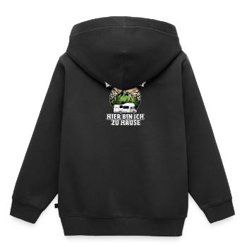 Wohnmobil Reisemobil Wohnwagen Caravan - Kinder Premium Organic Hoodie - Schwarz - Hinten - AI Model Kid Male (0cm)
