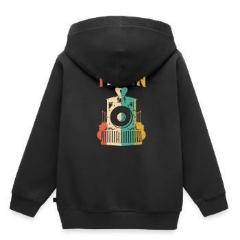 Train - Kids Premium Organic Hoodie - black - Back - AI Model Kid Male (0cm)