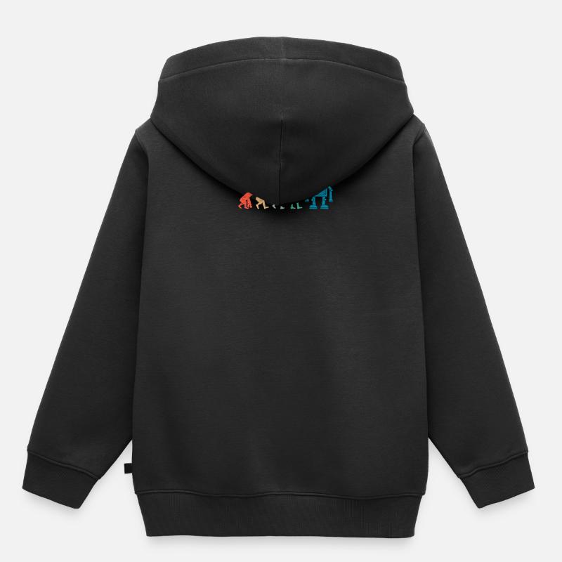 Retro robot evolution - Kids Premium Organic Hoodie - black