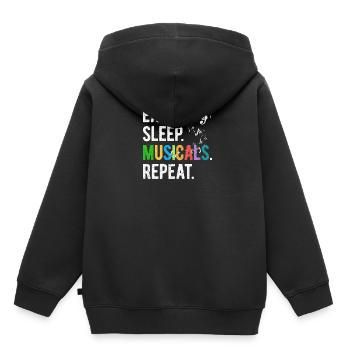 Mangez des comédies musicales pour dormir - Sweat Premium à capuche enfant bio - noir - Dos - AI Model Kid Male (0cm)