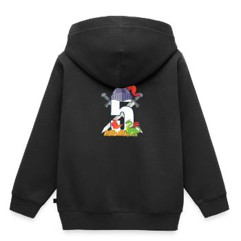 5. Geburtstag T-Shirt Ritter Drache - Kinder Premium Organic Hoodie - Schwarz - Hinten - AI Model Kid Male (0cm)