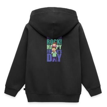 Father's Day Father's Day Daddy You Rock Shirt - Kids Premium Organic Hoodie - black - Back - AI Model Kid Male (0cm)