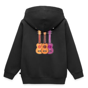 Ukulele - Kinder Premium Organic Hoodie - Schwarz - Hinten - AI Model Kid Male (0cm)