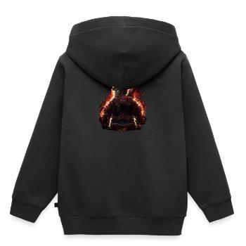 Feuerwehrmann unter Feuer - Kinder Premium Organic Hoodie - Schwarz - Hinten - AI Model Kid Male (0cm)