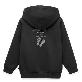 Life is better in shorts and flip flops Spruch - Kinder Premium Organic Hoodie - Schwarz - Hinten - AI Model Kid Male (0cm)