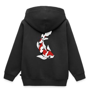 Carpe Koi - Sweat Premium à capuche enfant bio - noir - Dos - AI Model Kid Male (0cm)