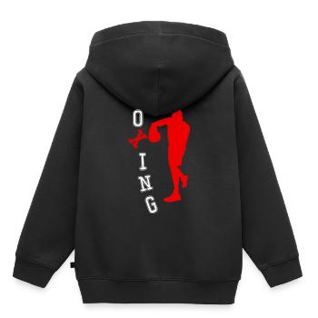 Boxen Boxer Gefahr - Kinder Premium Organic Hoodie - Schwarz - Hinten - AI Model Kid Male (0cm)