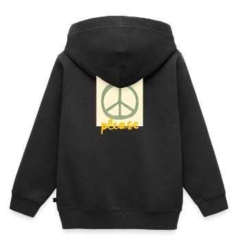 Peace - Kinder Premium Organic Hoodie - Schwarz - Hinten - AI Model Kid Male (0cm)