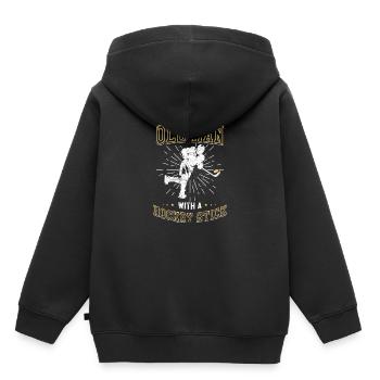 Hockey Vater Opa Vatertag Geschenk Sport Eissport - Kinder Premium Organic Hoodie - Schwarz - Hinten - AI Model Kid Male (0cm)